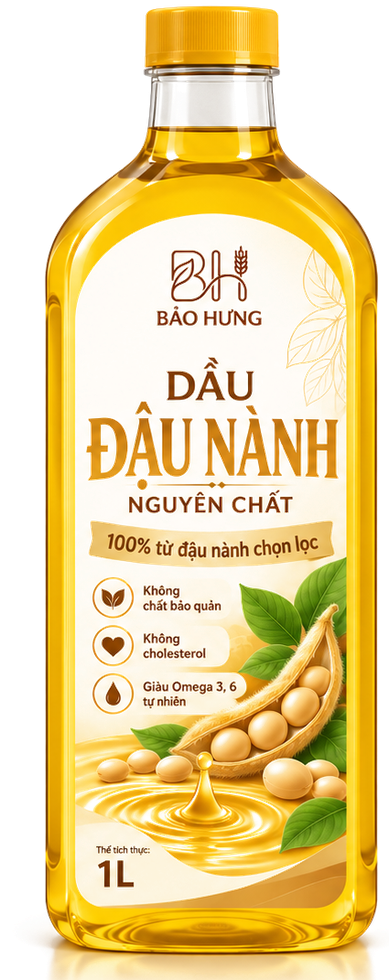 Chai dầu đậu nành nguyên chất Bảo Hưng 1 lít