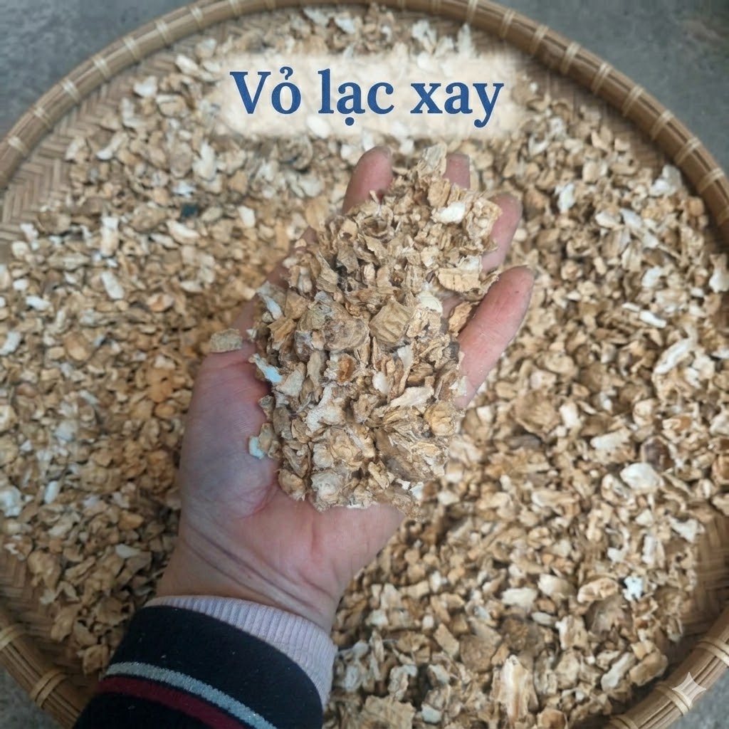 Vỏ lạc xay, vỏ đậu phộng xay